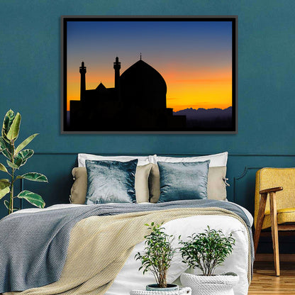 Isfahan Mosque Silhouette at Dusk Wall Art