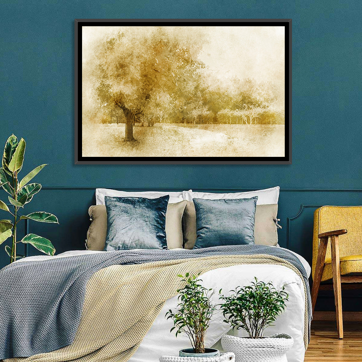 Sepia Orchard Pathway Wall Art