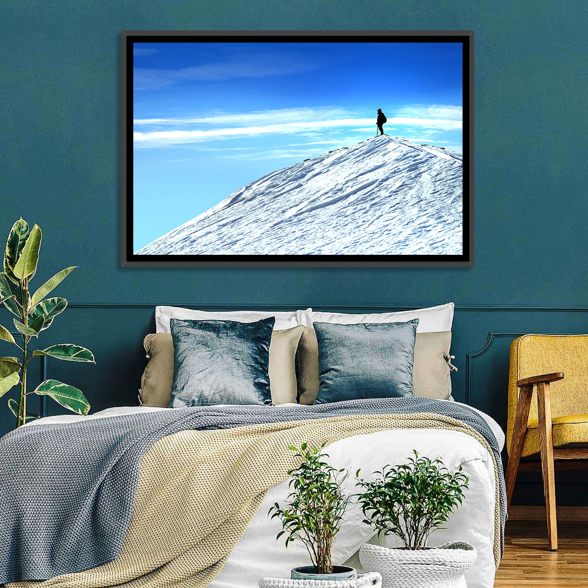 Mountaineer Summit Silhouette Wall Art