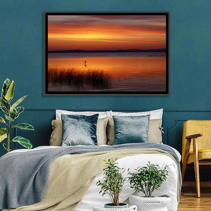 Lake Champlain Sunrise with Heron Wall Art
