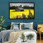 Finnish Barn in Yellow Field Wall Art