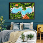 Aerial Figure Eight Resort Pool Wall Art