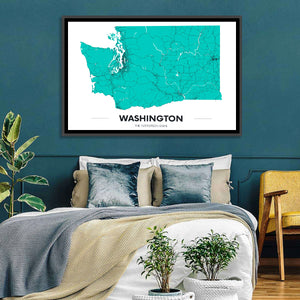 Washington State Map Wall Art