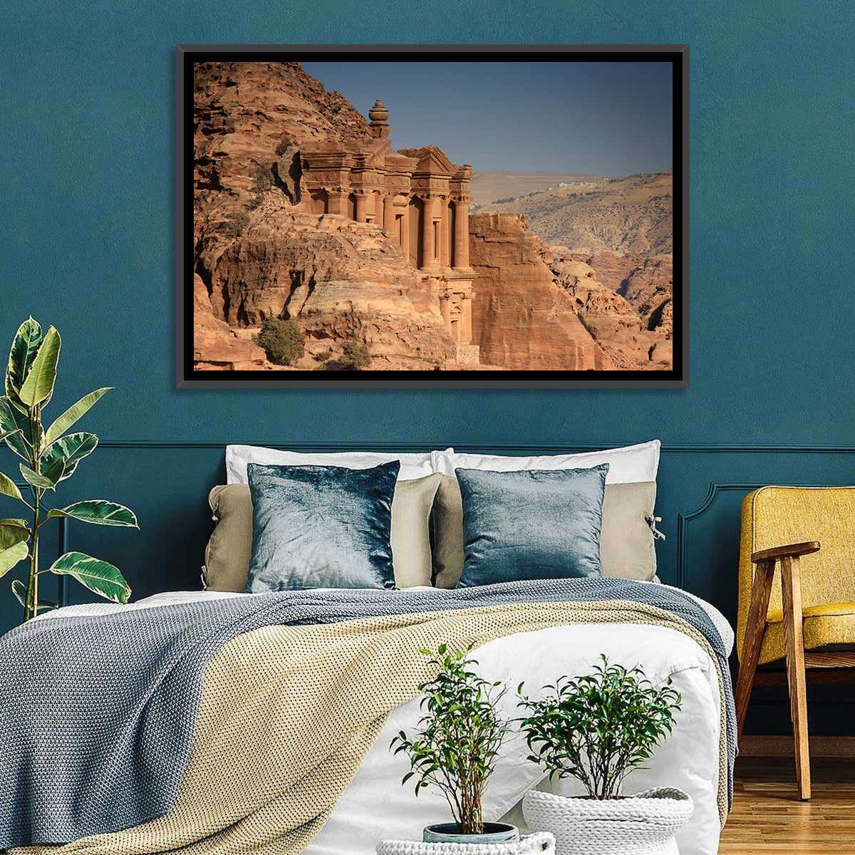 The Monastery at Petra Wall Art in a room, landscape