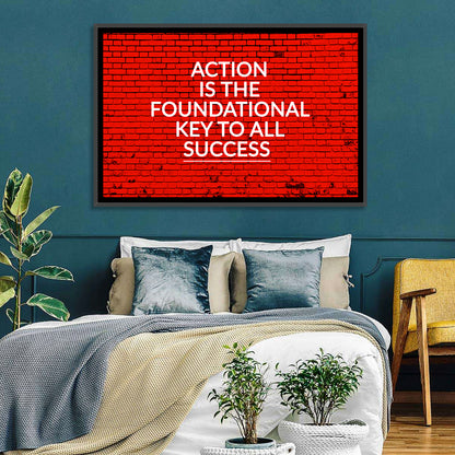 Key to Success on Red Brick Wall Art
