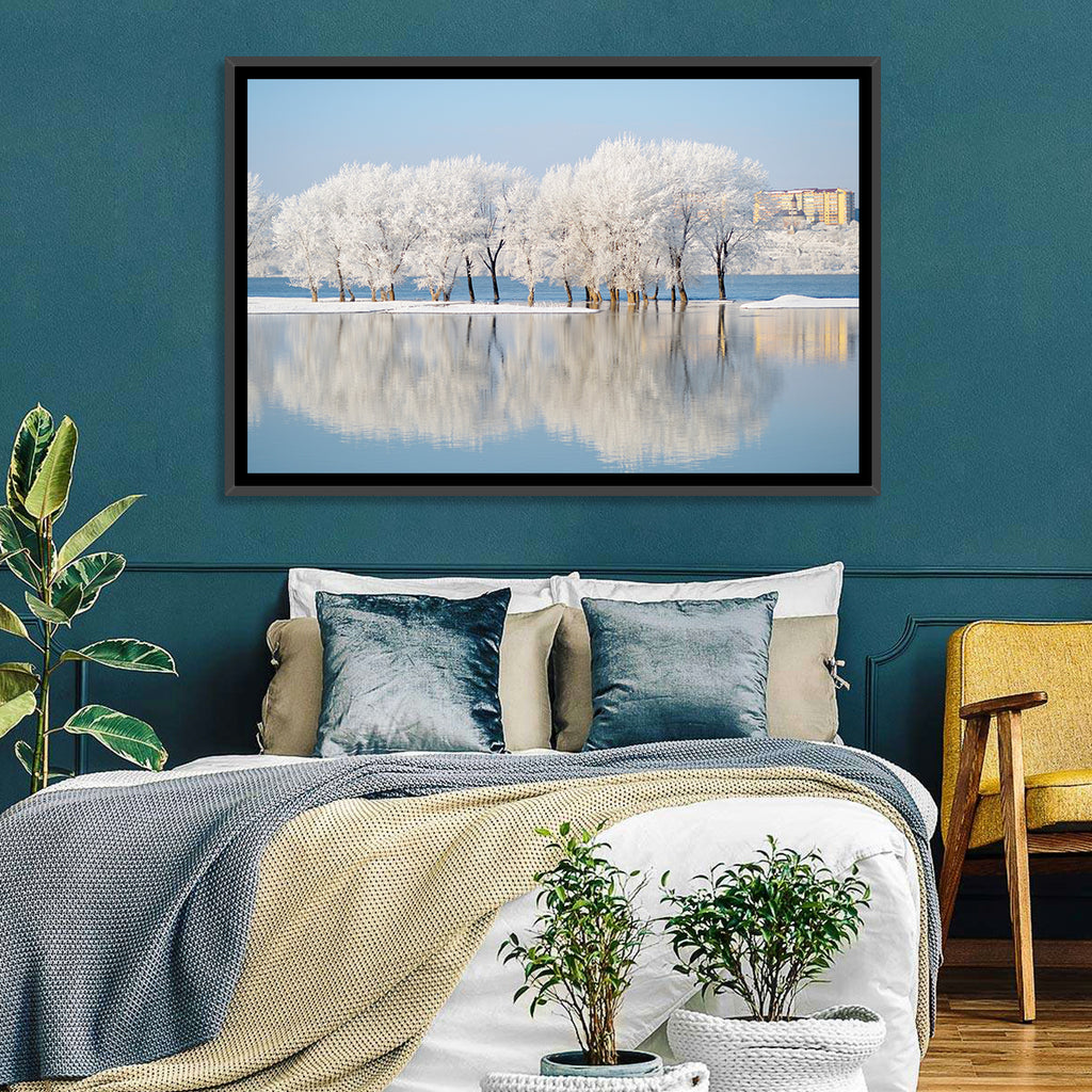 Winter Lake Reflection Wall Art