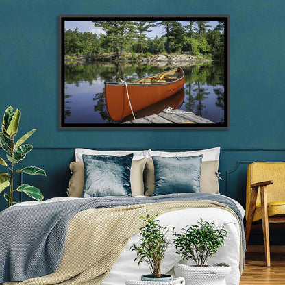 Orange Canoe on Ontario Lake Wall Art