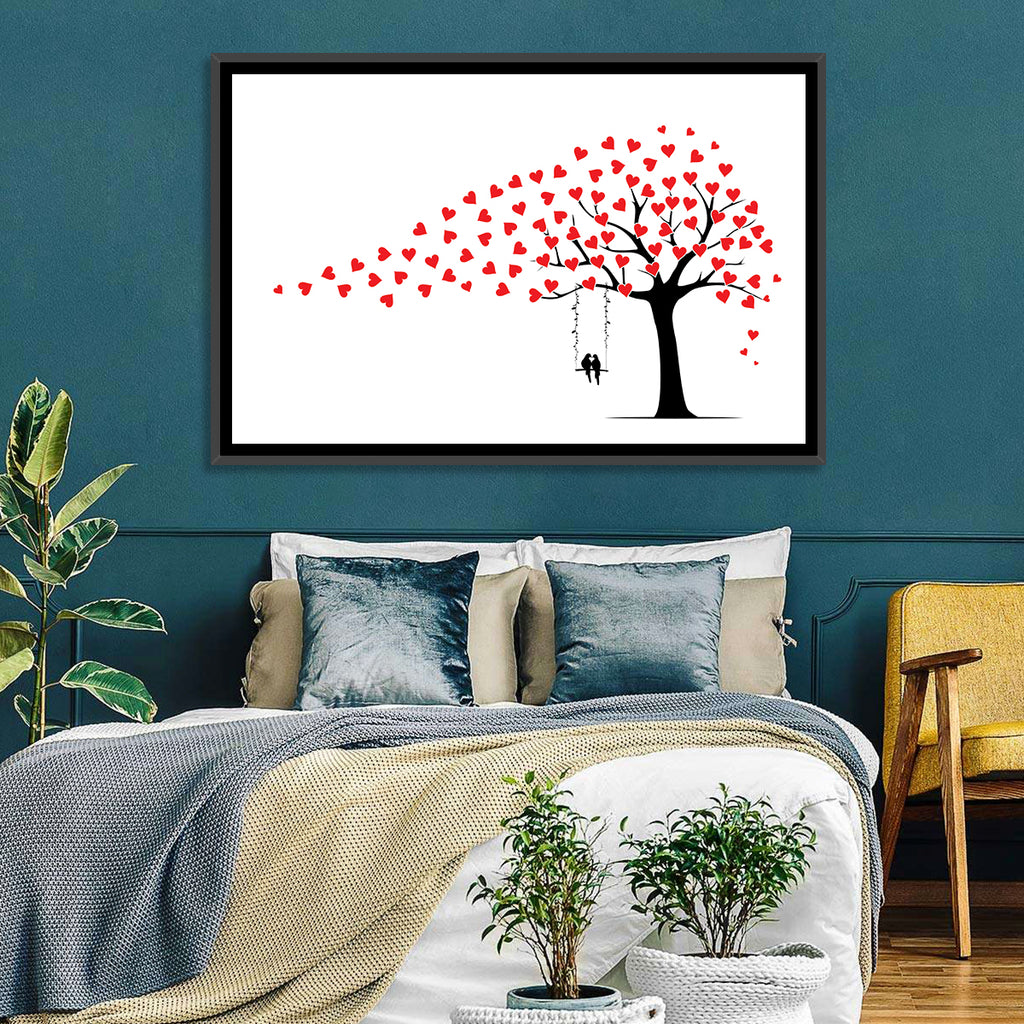 Heart Leaf Tree Silhouette Wall Art