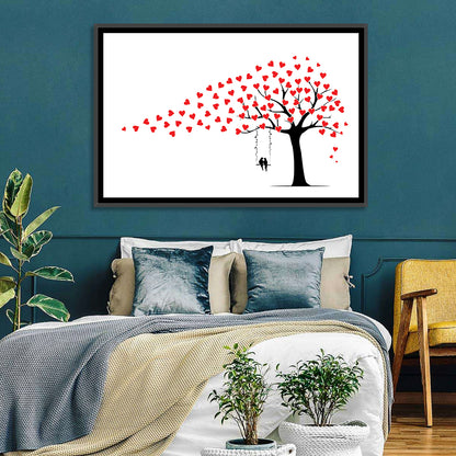 Heart Leaf Tree Silhouette Wall Art