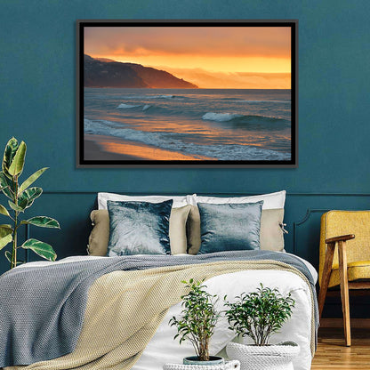 Cliffside Sunset Over Ocean Wall Art
