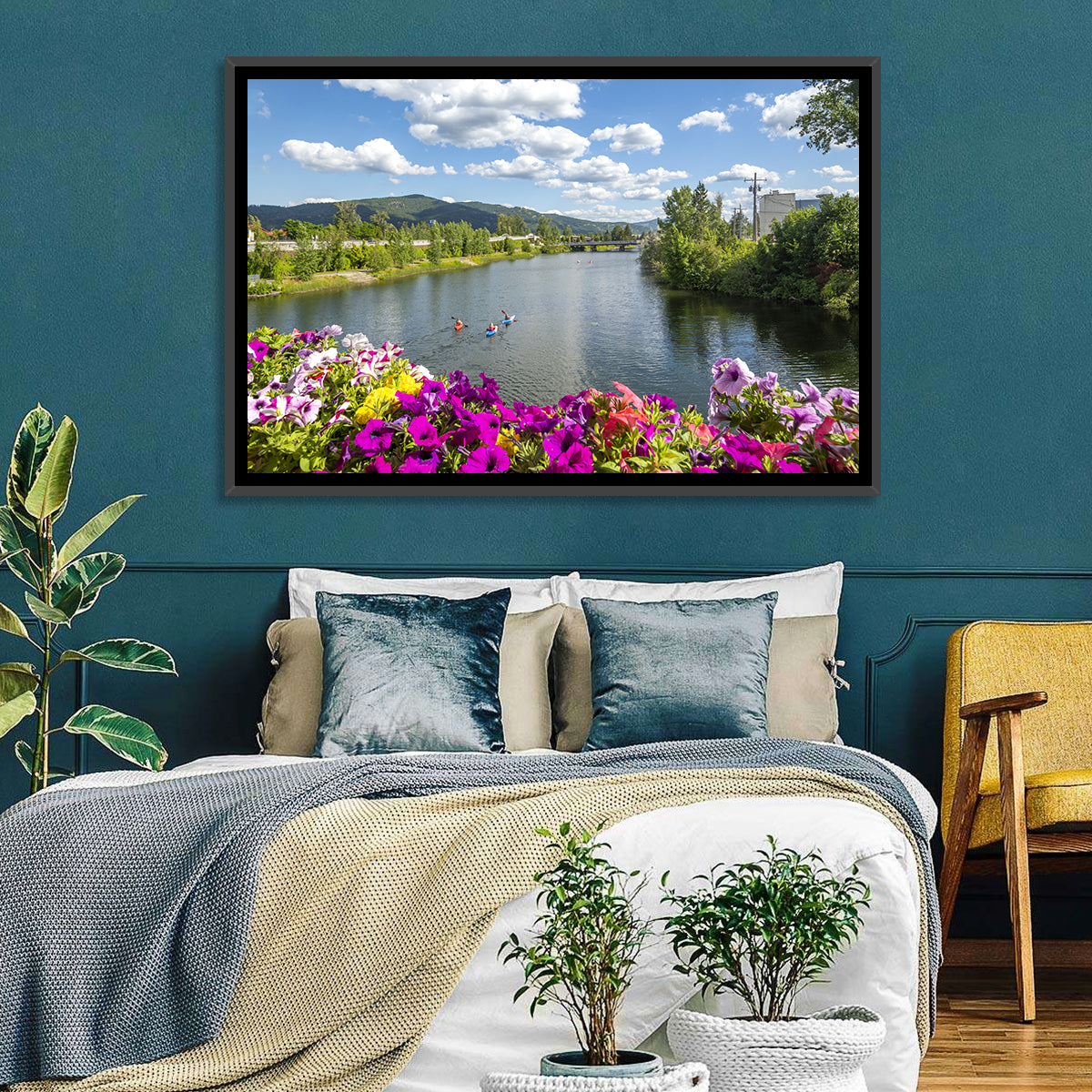 Sand Creek River with Petunias Wall Art