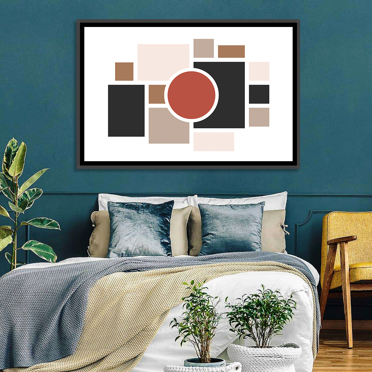 Terracotta Geometric Circle Composition Wall Art