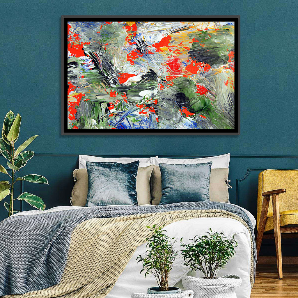 Melting Green Impasto Abstract Wall Art