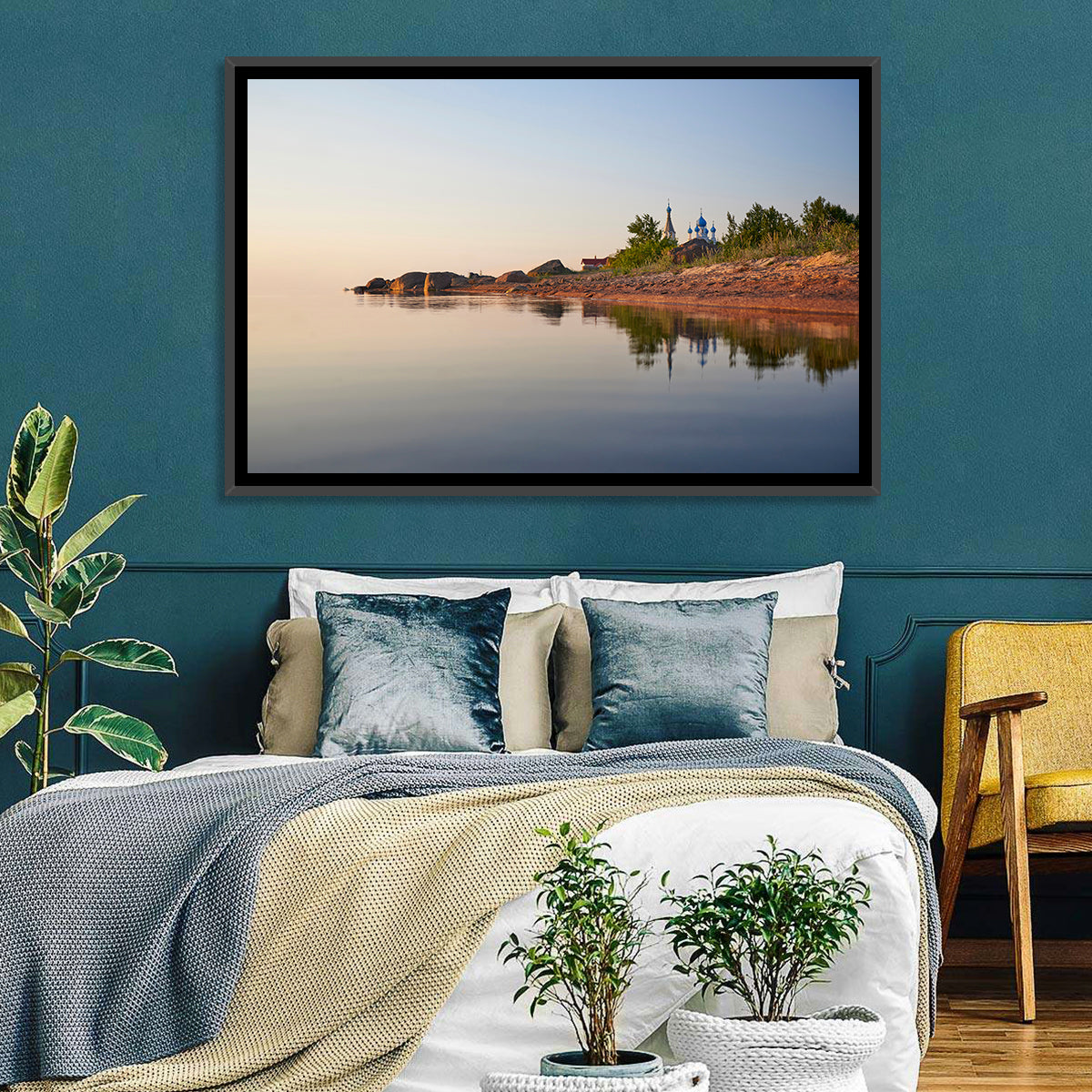 Lake Peipus Sunset with Blue Domes Wall Art