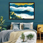 Flowing Streams with Gold Accents Wall Art