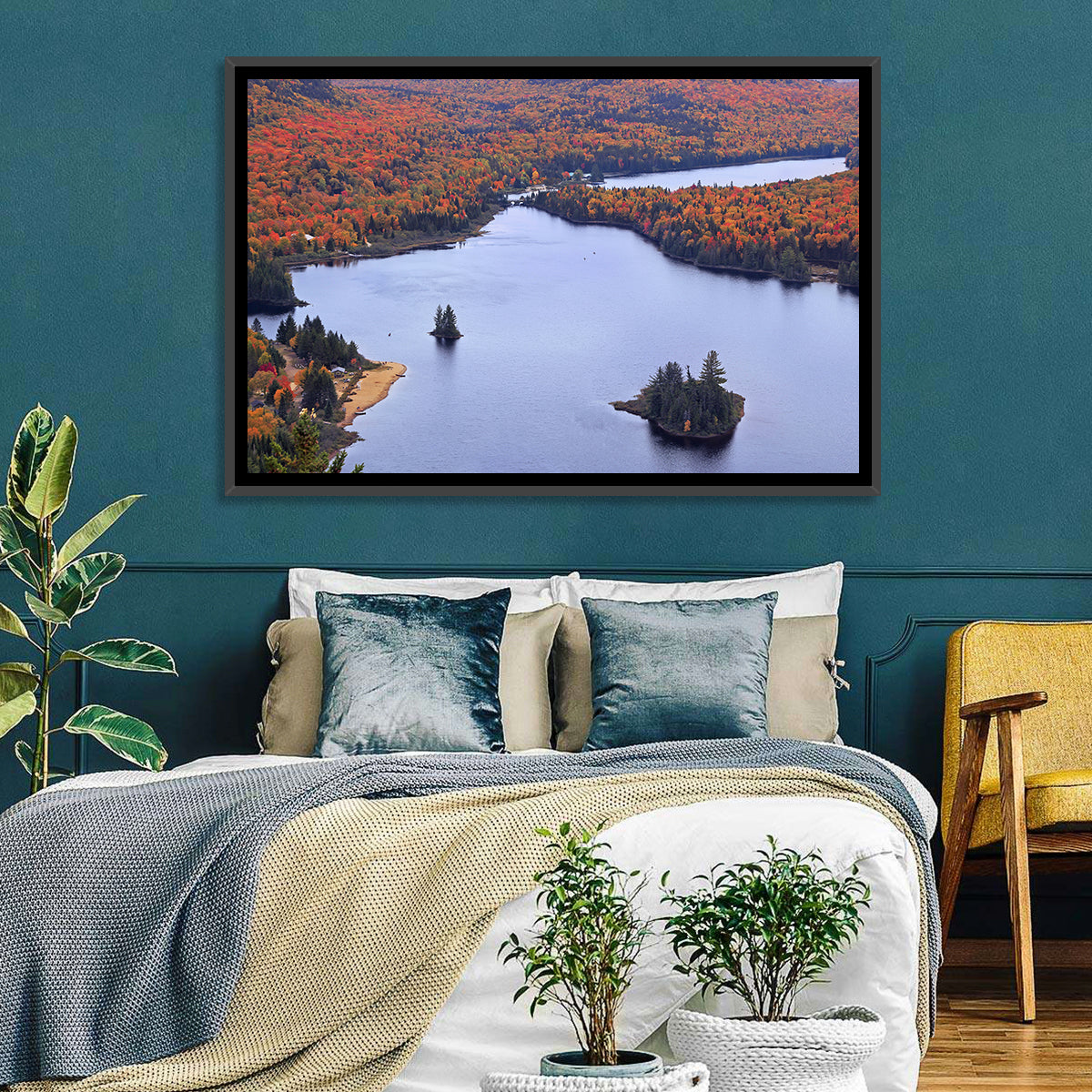 Lake Monroe Aerial with Islands Wall Art
