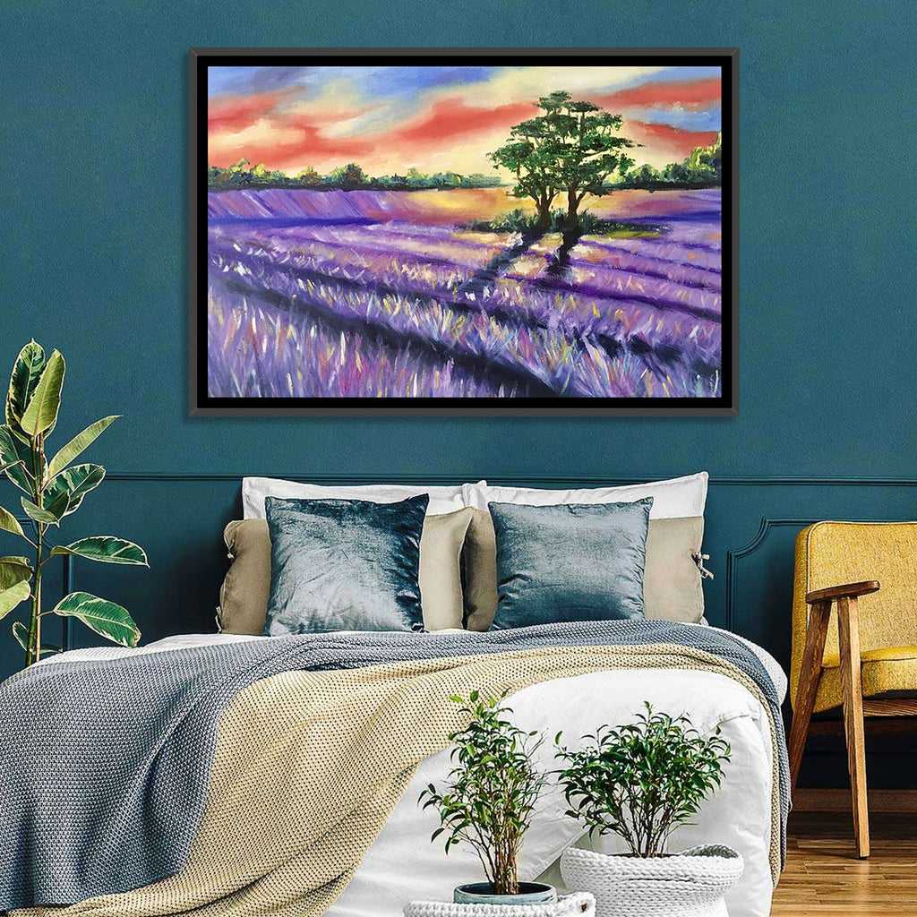 Lavender Field at Sunset Wall Art