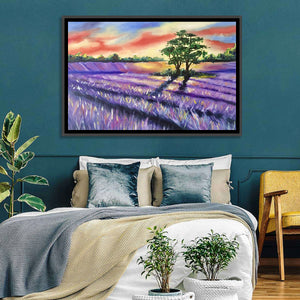 Lavender Field Sunset Wall Art