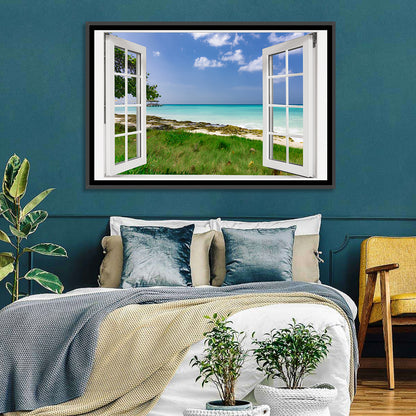 Gazebo on Pier Over Turquoise Ocean Wall Art
