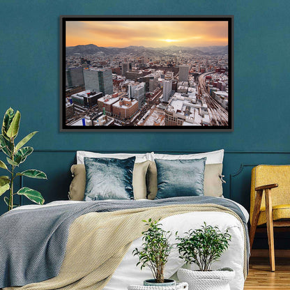 Sapporo Station Skyline at Golden Hour Wall Art