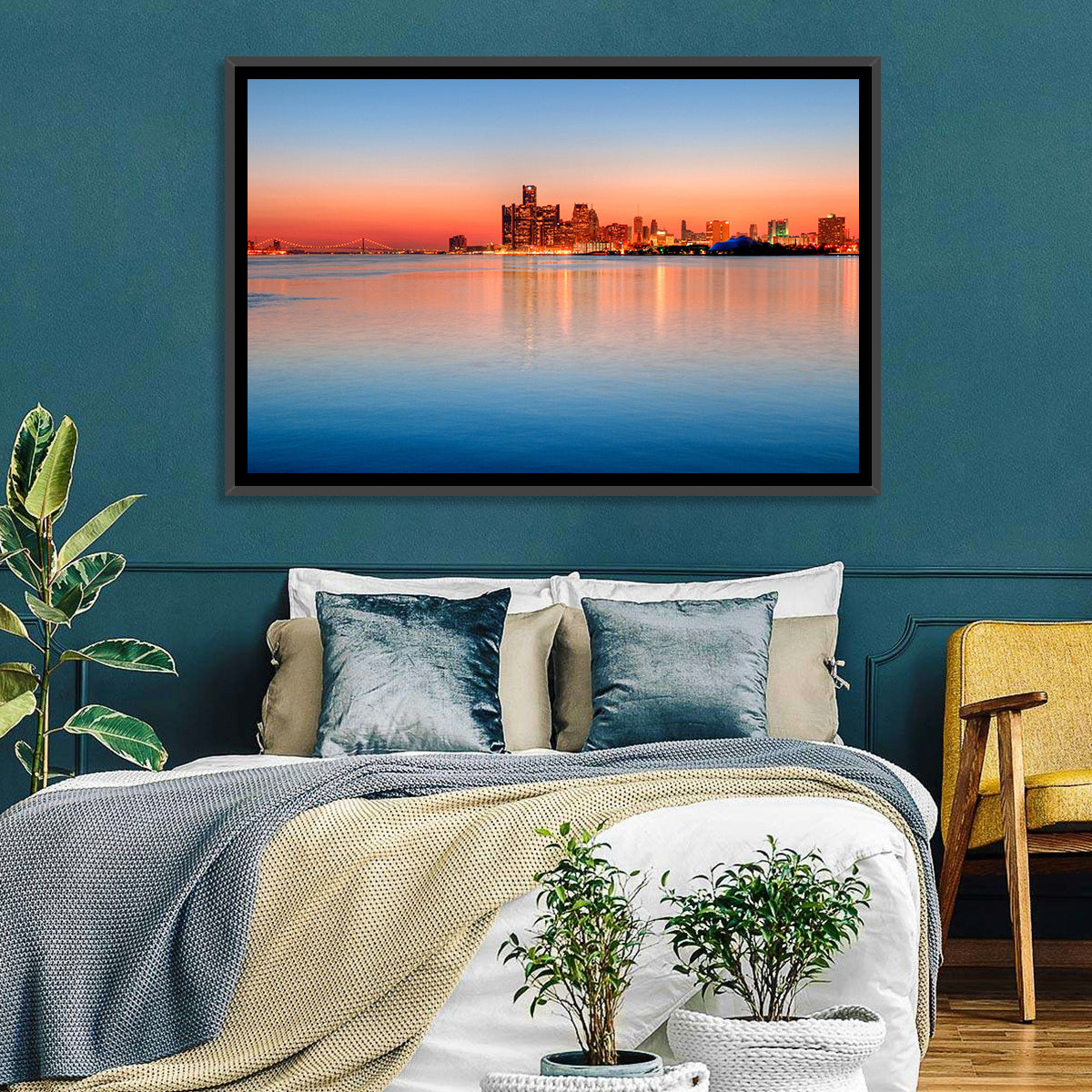 Detroit Golden Hour Skyline Wall Art