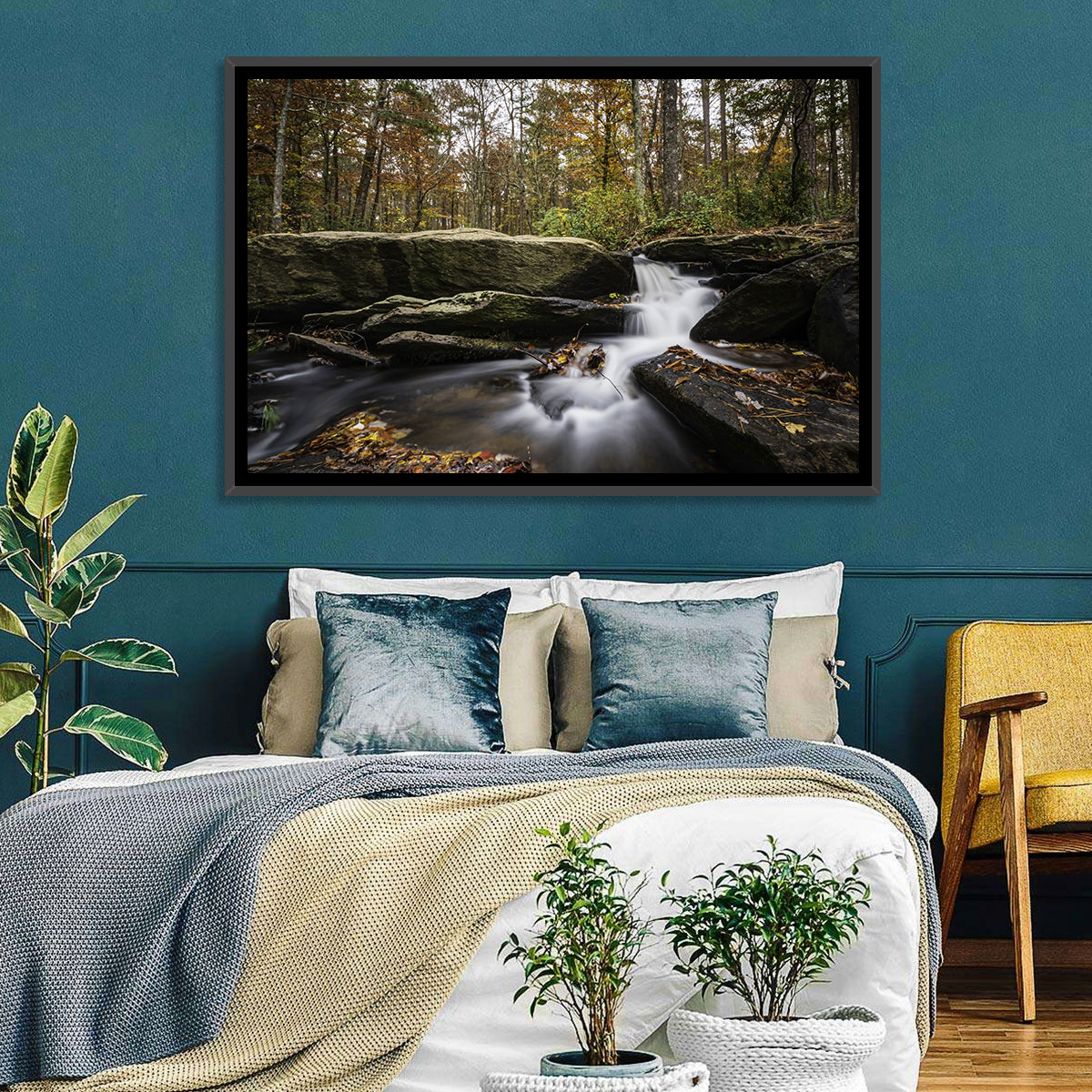 Cheaha Falls Autumn Waterfall Wall Art