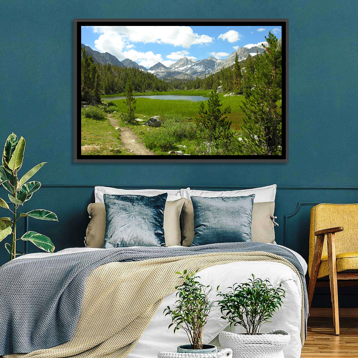 Sierra Nevada Trail to Snow Capped Peaks Wall Art