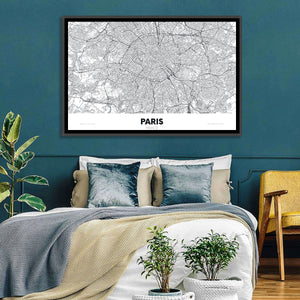 Paris City Map Wall Art