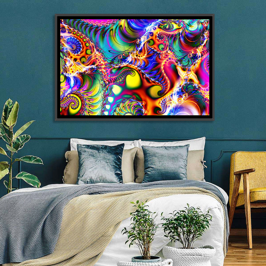 Chromatic Fractal Swirls Wall Art