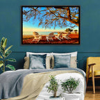 Mobile Bay Adirondack Chairs at Sunrise Wall Art