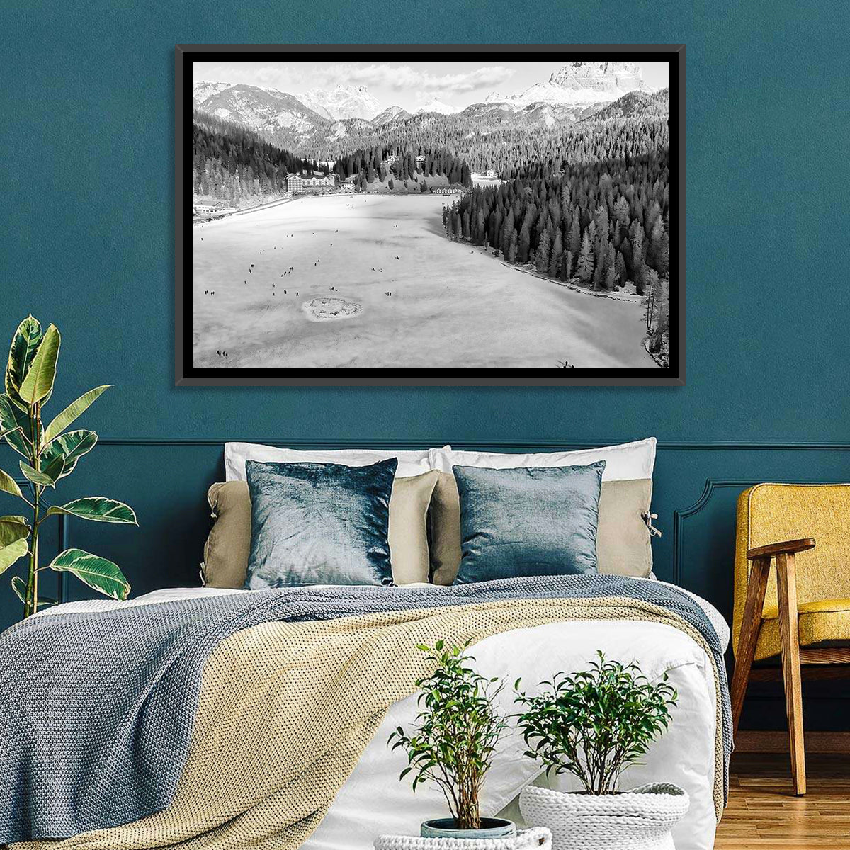 Dolomites at Lago Di Misurina Wall Art in a room, landscape