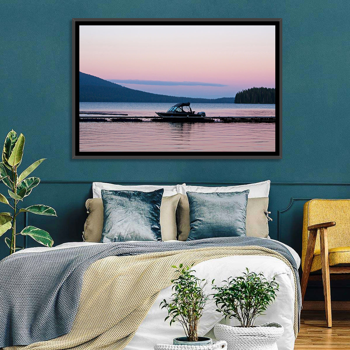 Odell Lake Dock at Twilight Wall Art