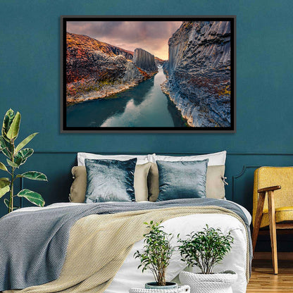 Studlagil Canyon at Sunset Wall Art