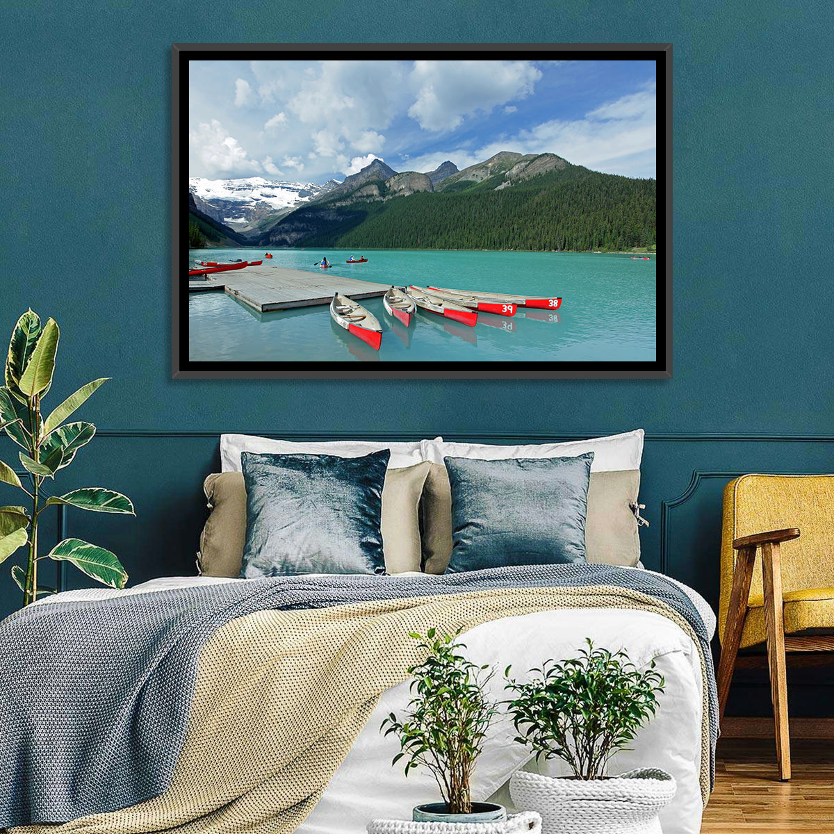 Red Canoes at Lake Louise Wall Art