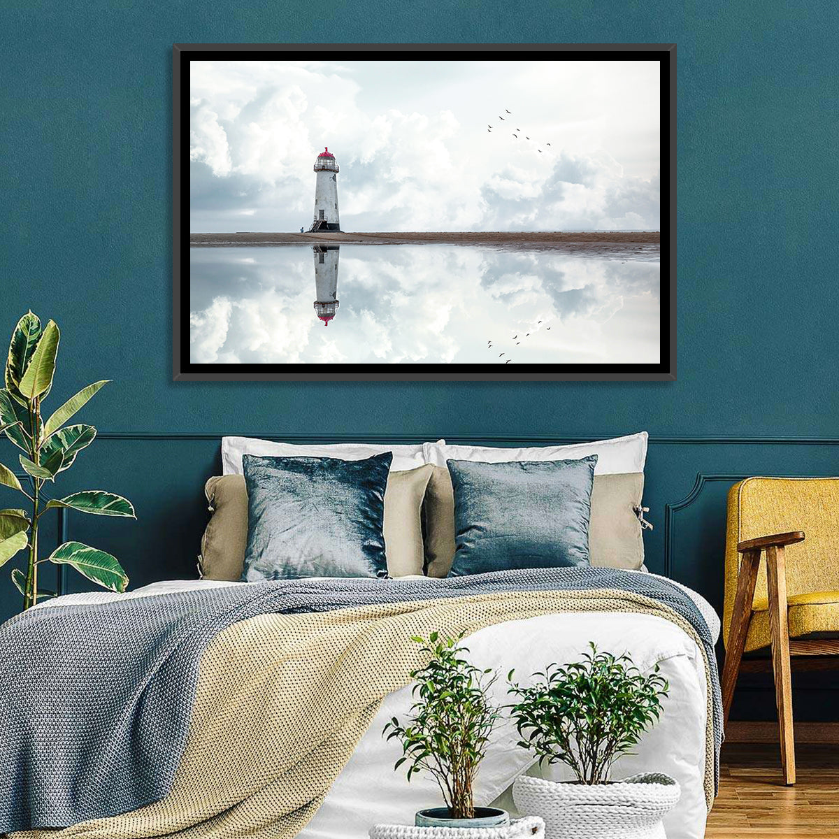 Wales Seashore Lighthouse Wall Art