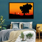 Solitary Sunset Silhouette Wall Art