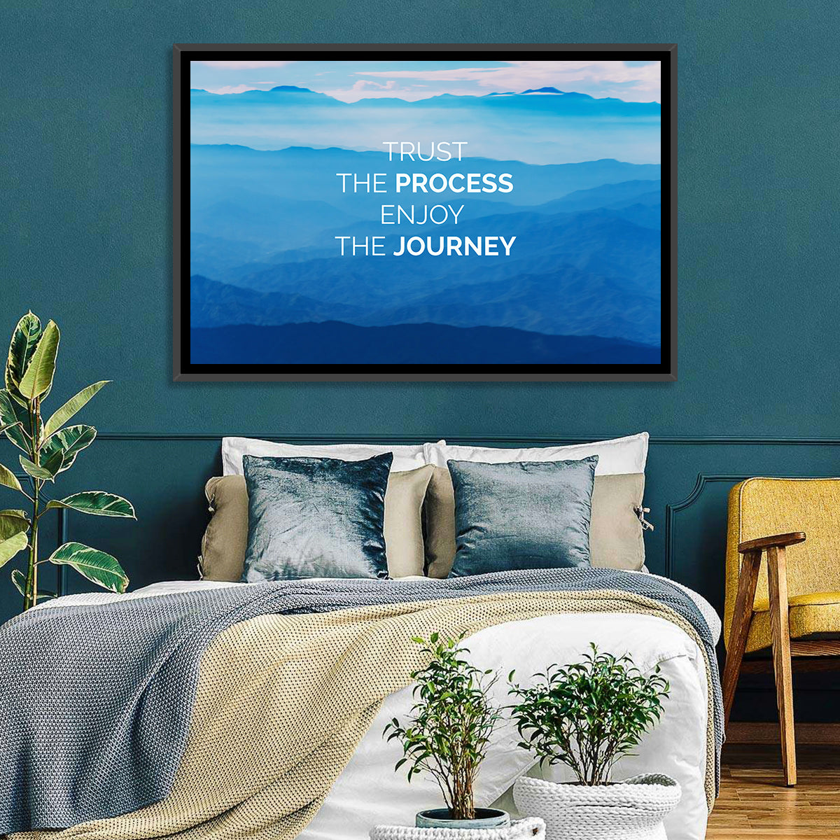 Trust the Process Mountain Layers Wall Art
