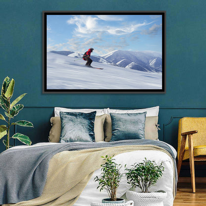 Skier on Snowy Mountain Slope Wall Art