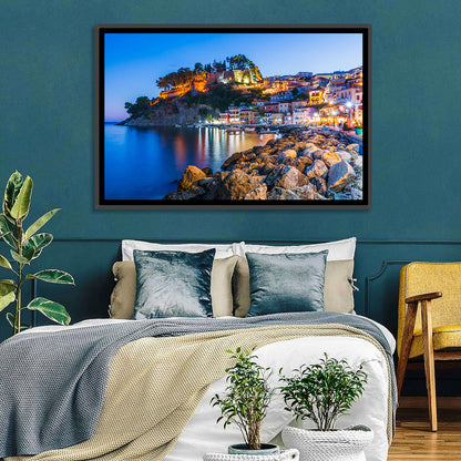 Parga Harbor at Dusk Wall Art