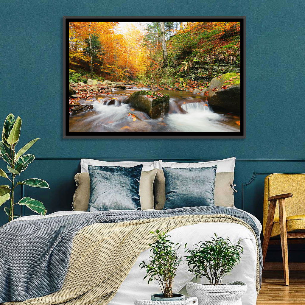 Forest Stream in Autumn Wall Art