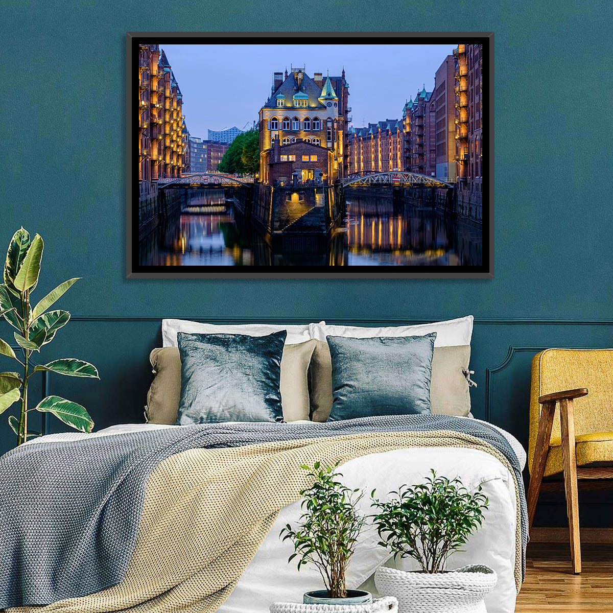 Wasserschloss Blue Hour Reflections Wall Art