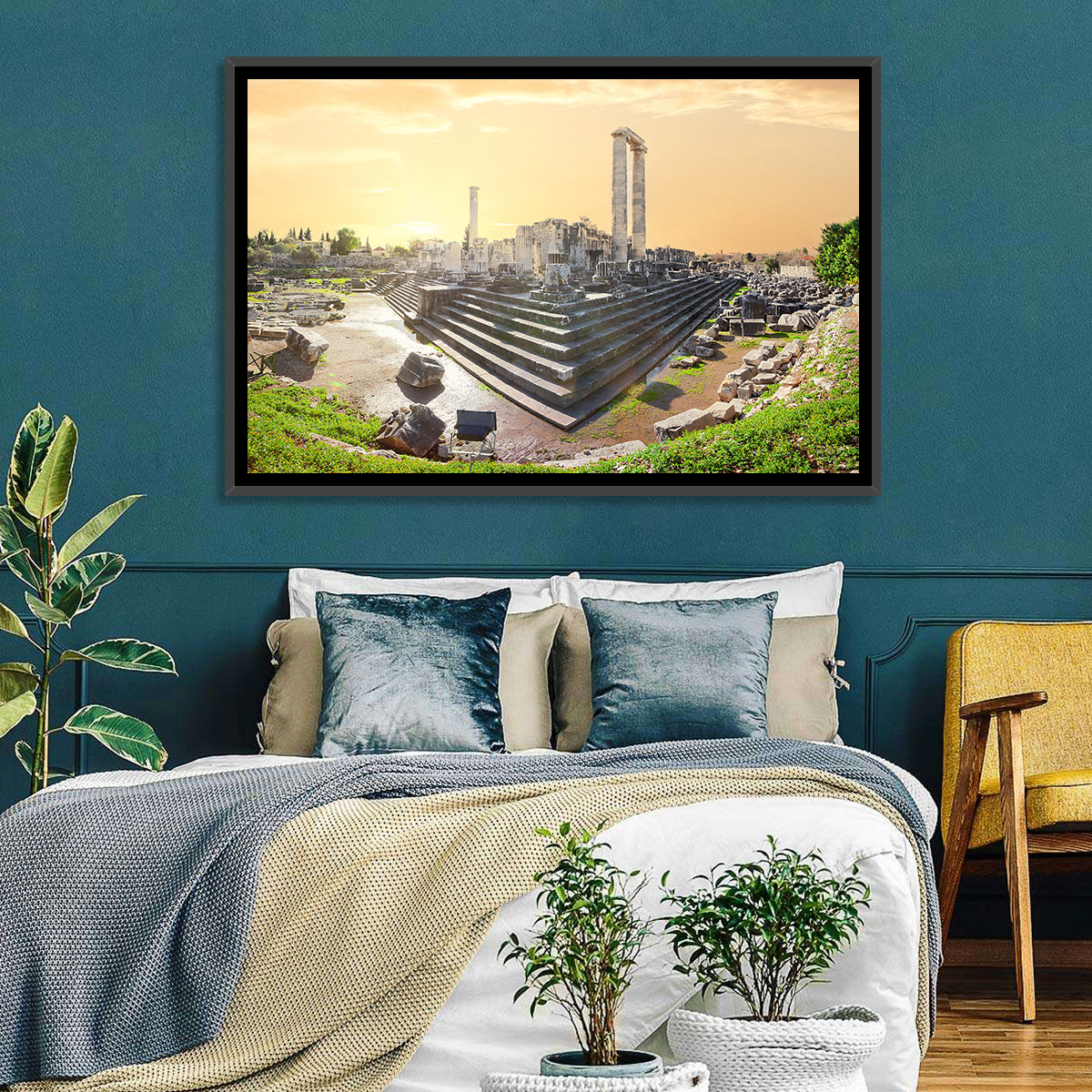 Temple of Apollo at Didyma at Golden Hour Wall Art in a room, landscape