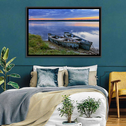 Chained Rowboats at Dusk Wall Art