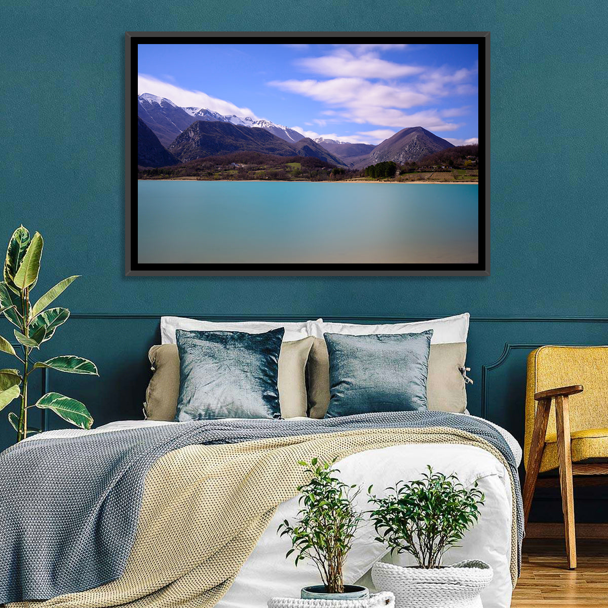 Castel San Vincenzo Lake Wall Art in a room, landscape