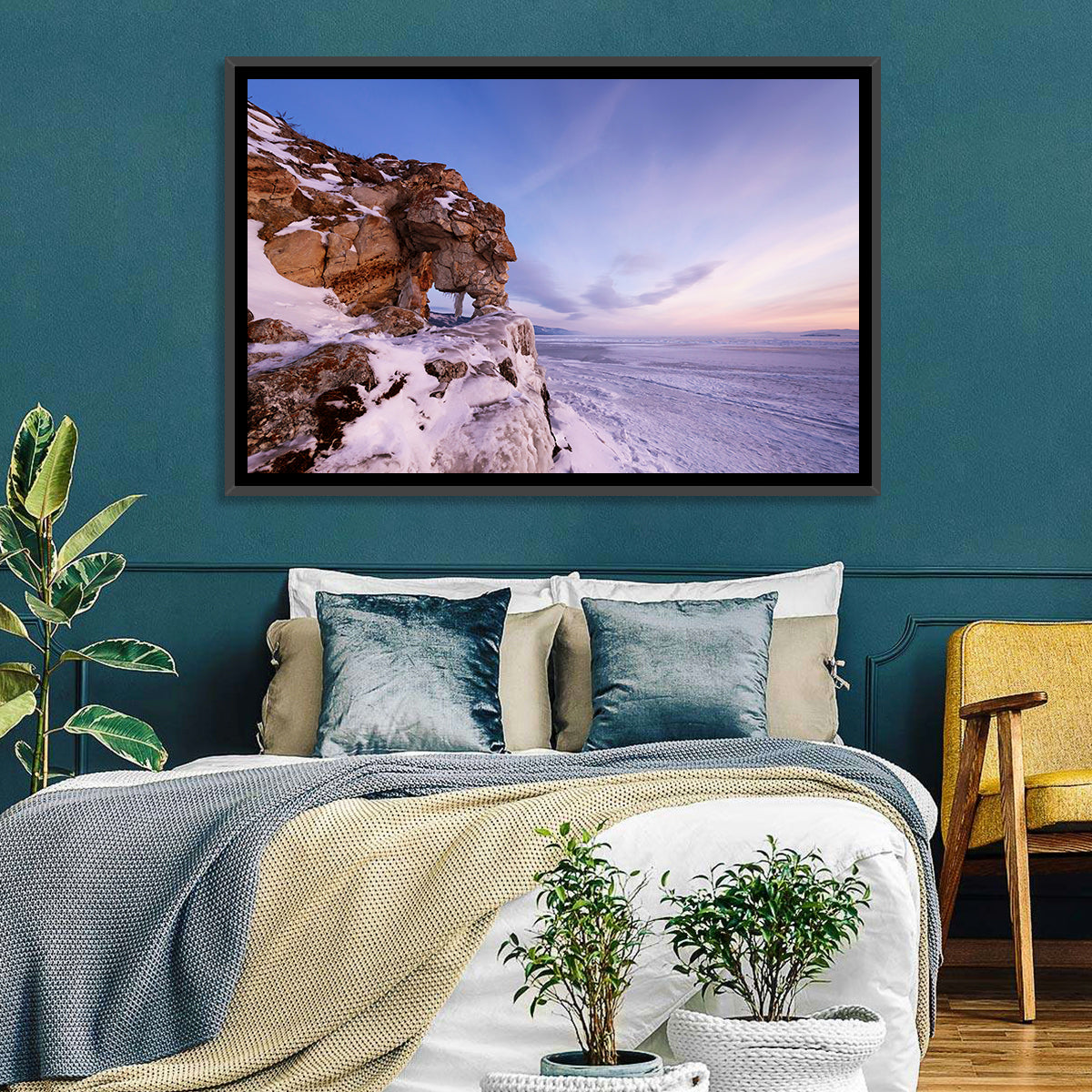 Lake Baikal Rock Arch at Winter Twilight Wall Art