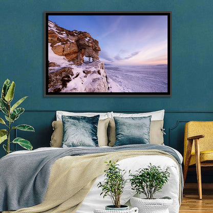 Lake Baikal Rock Arch at Winter Twilight Wall Art