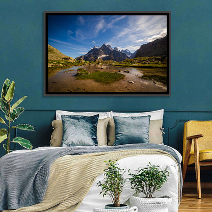 La Meije Alpine Lake and Stone Hut Wall Art