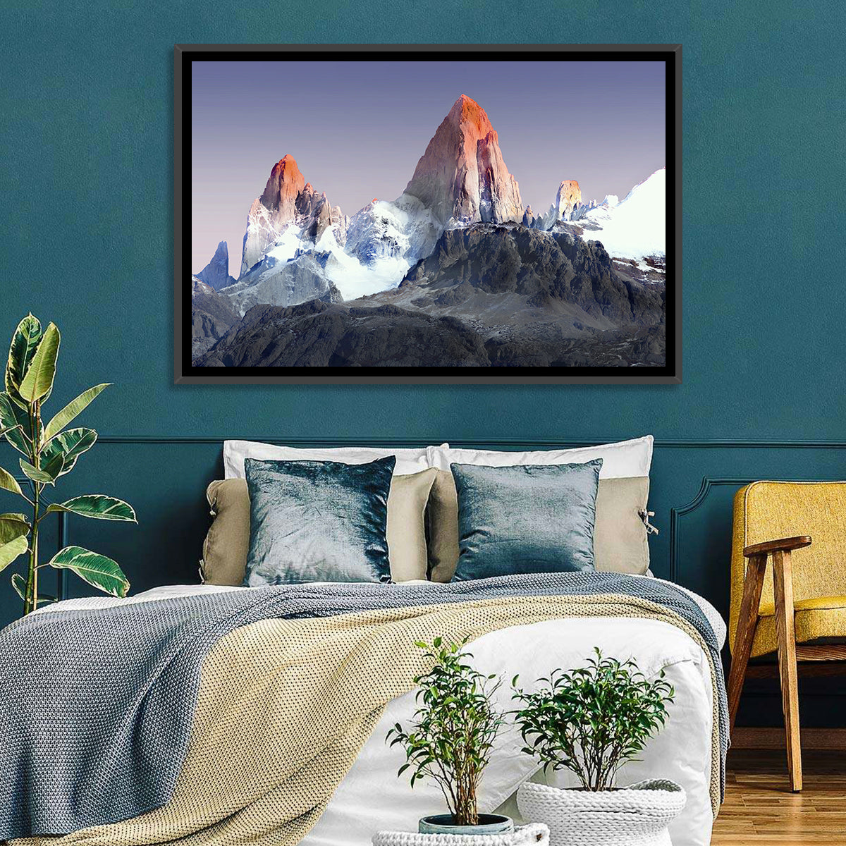 Mount Fitz Roy Wall Art in a room, landscape