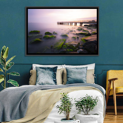 Florya Beach Pier at Lavender Dusk Wall Art