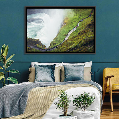 Misty Path at Gullfoss Waterfall Wall Art